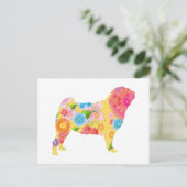 Mops Postkarte (Stehend Vorderseite)
