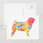 Mops Postkarte (Vorne/Hinten)