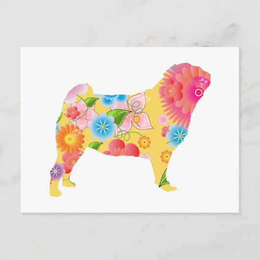 Mops Postkarte (Vorderseite)