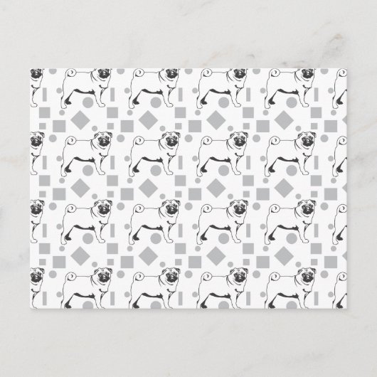 Mops Postkarte (Vorderseite)