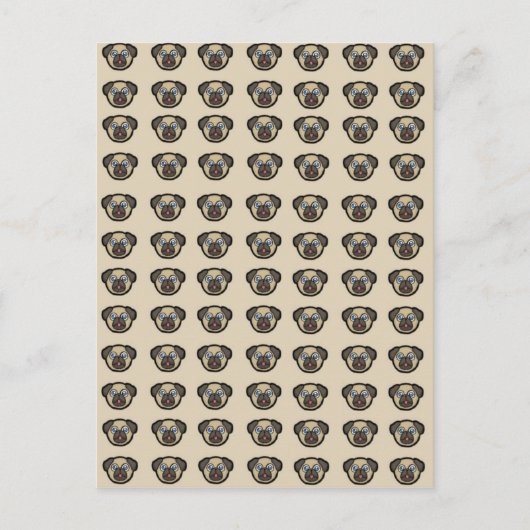 Mops Postkarte (Vorderseite)