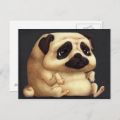 Mops Postkarte (Vorne/Hinten)