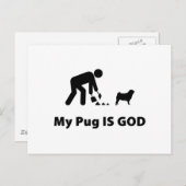 Mops Postkarte (Vorne/Hinten)