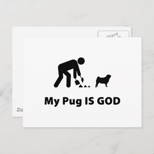 Mops Postkarte (Vorne/Hinten)