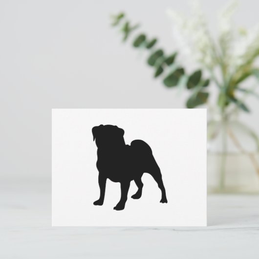 Mops Postkarte (Stehend Vorderseite)