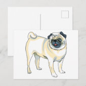 Mops Postkarte (Vorne/Hinten)