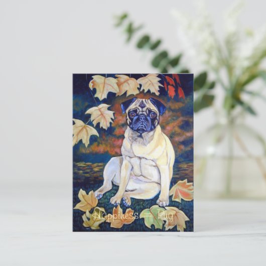 Mops Postkarten (Stehend Vorderseite)