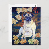 Mops Postkarten (Vorne/Hinten)