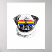 Mops Pride Sonnenbrille Poster (Vorne)