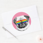 Mops Pride Sonnenbrille Runder Aufkleber (Umschlag)