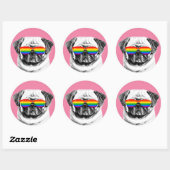 Mops Pride Sonnenbrille Runder Aufkleber (Blatt)
