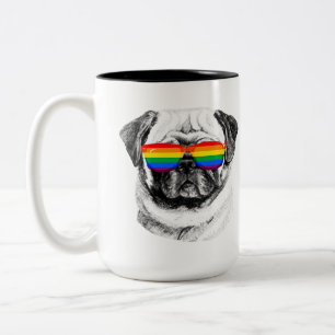 Mops Pride Sonnenbrille Zweifarbige Tasse