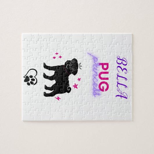 'MOPS PRINCESS' Mädchenrätsel personalisiert. Puzzle (Horizontal)