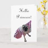 Mops-Prinzessin Karte (Gelbe Blume)