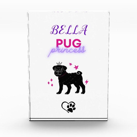 Mops Prinzessin Rosa und Lila Fotoblock (Vorderseite)