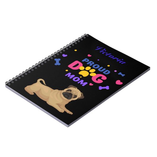 Mops Proud Dog Mama Notizblock (Linke Seite)