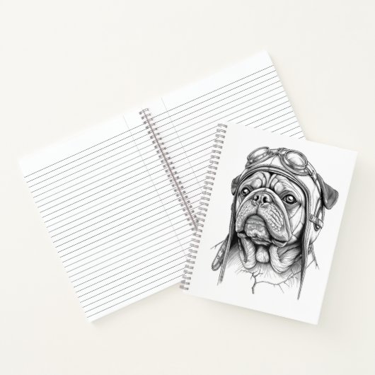 Mops / Pug Marble Statue Antique Style Notebook Notizblock (Innenseite)