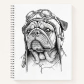 Mops / Pug Marble Statue Antique Style Notebook Notizblock (Vorderseite)
