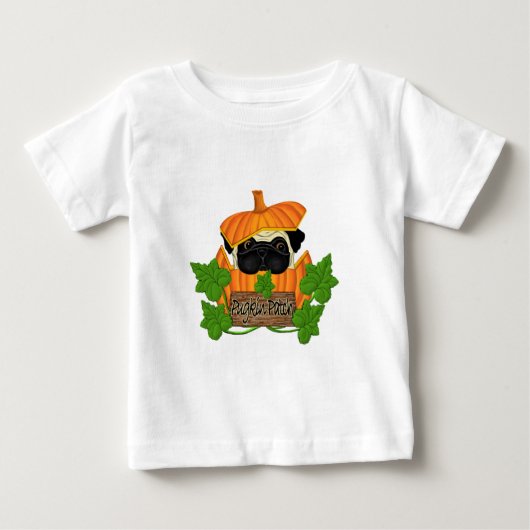 Mops Pumpkin Patch Baby T-shirt (Vorderseite)