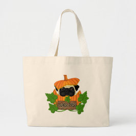 Mops Pumpkin Patch Jumbo Stoffbeutel