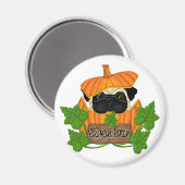Mops Pumpkin Patch Magnet (Vorderseite/Rückseite)