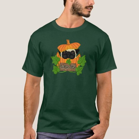 Mops Pumpkin Patch T-Shirt (Vorderseite)