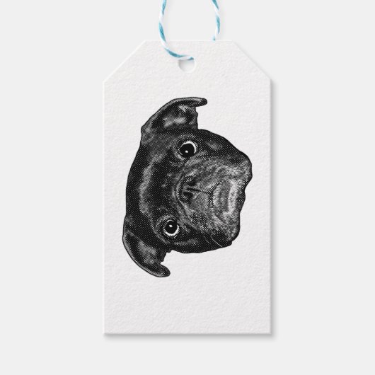 Mops-Punkt-Fest-Tag Geschenkanhänger (Vorderseite)