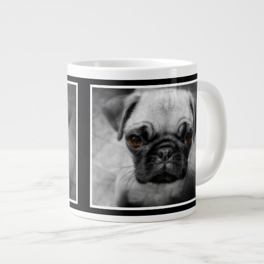 Mops Pup Jumbo-Tasse (Vorderseite Rechts)