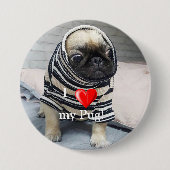Mops Puppy Button (Vorderseite)