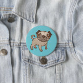 Mops Puppy Cartoon Button (Beispiel)