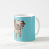 Mops Puppy Cartoon Kaffeetasse (VorderseiteRechts)