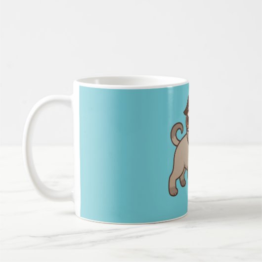 Mops Puppy Cartoon Kaffeetasse (Links)