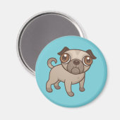 Mops Puppy Cartoon Magnet (Vorderseite/Rückseite)