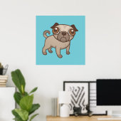 Mops Puppy Cartoon Poster (Heimbüro)