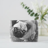 Mops Puppy Dog Art Postkarte (Stehend Vorderseite)