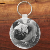 Mops Puppy Dog Art Schlüsselanhänger (Vorderseite)