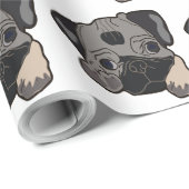 MOPS PUPPY DOG GESCHENKPAPIER (Rolleneckpunkt)