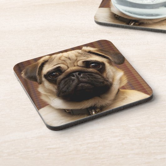 Mops Puppy Dog Getränkeuntersetzer (Linke Seite)