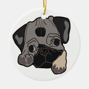 MOPS PUPPY DOG KERAMIKORNAMENT