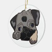 MOPS PUPPY DOG KERAMIKORNAMENT (Links)