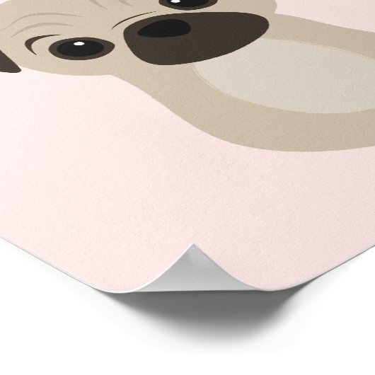 Mops Puppy Dog Poster für Kinderzimmer & Kinder Zi (Ecke)