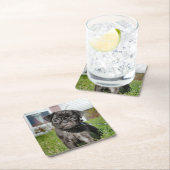 Mops-PUPPY-Papierplatte Rechteckiger Pappuntersetzer (Vor Ort)