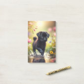 Mops-Puppy-Post-it®-Hinweise Post-it Klebezettel (Auf Schreibtisch)