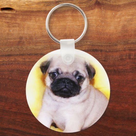Mops Puppy Schlüsselanhänger (Vorderseite)