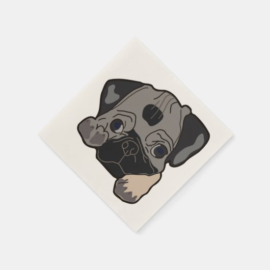 MOPS PUPPY SERVIETTE (Ecke)