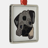 MOPS PUPPY SILBERNES ORNAMENT (Rechts)