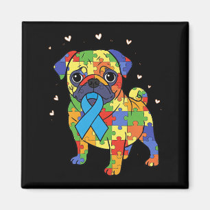 Mops Puzzle Autismus Bewusstsein Autistischer Hund Magnet