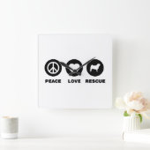 Mops Quadratische Wanduhr (Zuhause)