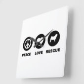 Mops Quadratische Wanduhr (Winkel)