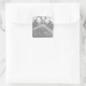 Mops Quadratischer Aufkleber (Tasche)